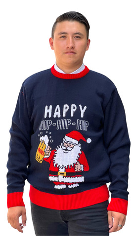 Sueter Navideño / Ugly Sweater Con Santa Con Tarro Adulto