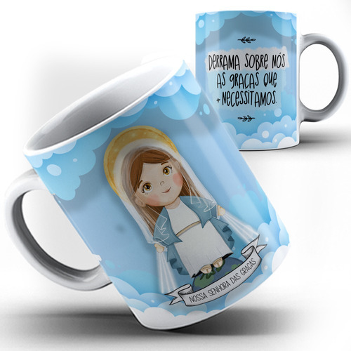 Caneca Santinha Nossa Senhora Das Graças 24 Cor Branco