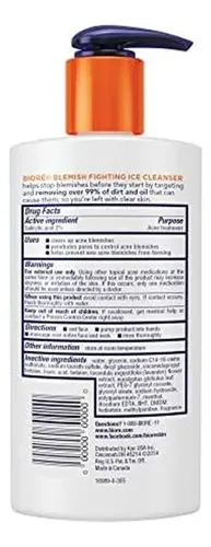 Bioré Blemish Ice Cleanser, Ácido Salicílico, Limpia Y Ayuda