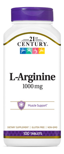21st Century L-arginina  Mg, Fuerza Máxima 100 Ea