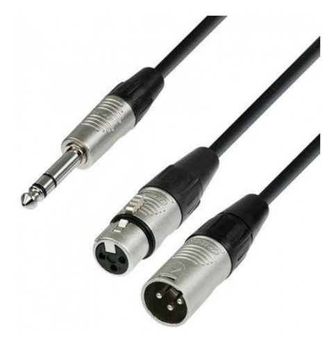 Cable Plug Trs Xlr Macho Hembra Stereo Adam Hall K4yvmf0300 