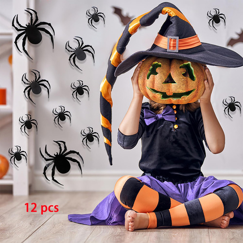 Pegatinas De Pared 3d Halloween Fantasma Murciélagos Arañas
