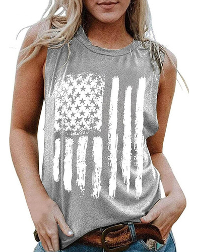 Jersey De Moda Con Estampado De Bandera Americana De Ajuste