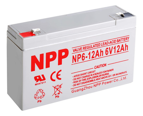 Npp Np6-12ah F1 Bateria 6v Recargable Sellada Plomo Acido