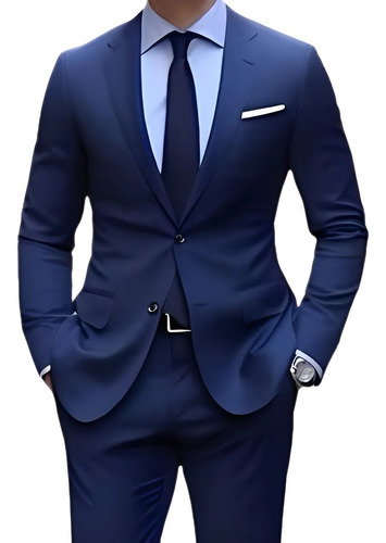 Terno Slim Alfaitaria Vernazzi: Elegância E Conforto Azul-marinho Lisa 52