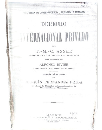  Derecho Internacional Privado Tobias Michael Carel 1897