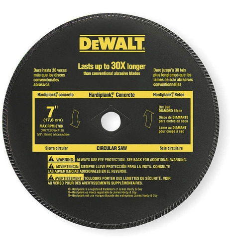 Disco Diamantado Dw4712 (7 ) 5/8 De Alto Rendimiento Dewalt