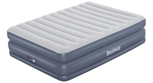 Colchon Inflable Queen Size Bestway Con Bomba Electrica Color Gris