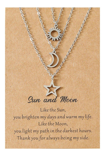 (3 #mold) Para Collares De Tarjetas De Amigos Con Sol, Luna