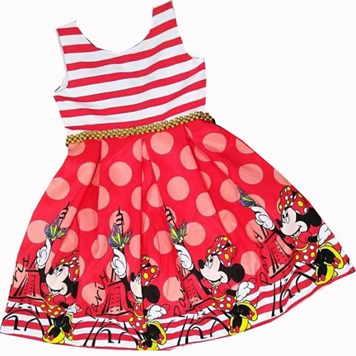 Imagen 1 de 7 de Vestido De Cumpleaños Para Niña Minnie Mouse - Ig