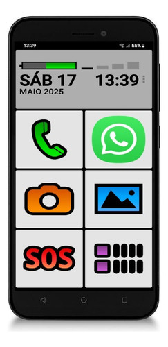 Celular Do Idoso 64gb Apps Pronto P Uso Whats Face Open Box