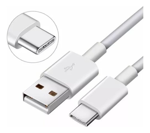 Cabo Carregamento Turbo Usb Tipo C Branco 1 Mt Resistente
