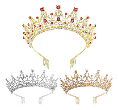 Corona De Princesa Reina Tiara Con Peine Cristal Rhinestone