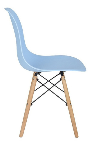 Set De 4 Sillas Holly Estilo Eames Colores Asiento Azul
