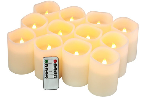 Velas Sin Llama, Funciona Con Pilas, Juego De 12 Velas Led D