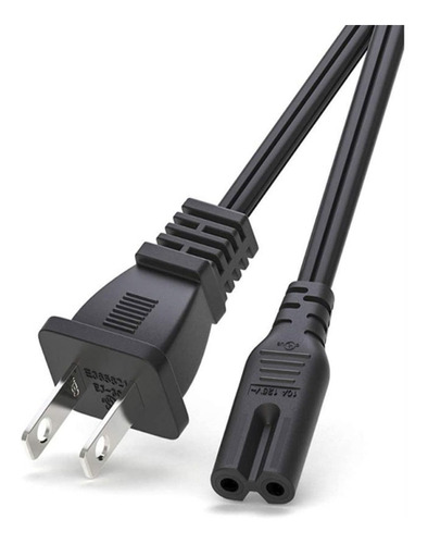 Cable De Poder Tipo 8 Equipos De Sonido Video 1.20m Negro
