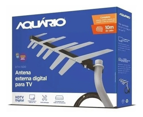 Kit Antena Externa Digital Aquário Dtv-1500