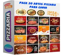 Comprar 30 Artes Mídias Sociais Pizzaria Arquivo Editável Canva