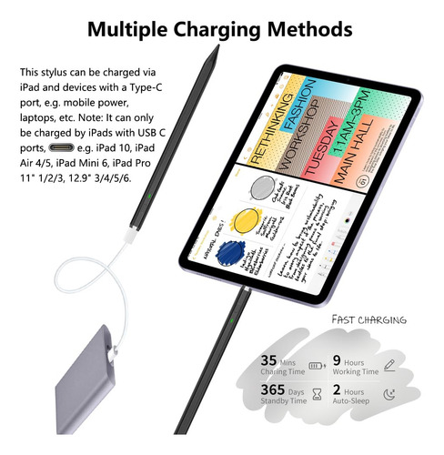 Caneta Stylus Kirosa Para iPad 6º A 10º, iPad Air 3º-5º, Ipa
