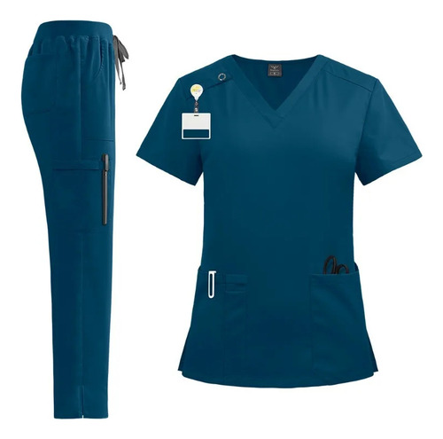 Traje Uniforme De Enfermera, Uniforme, Cuello En V Y Pantalo