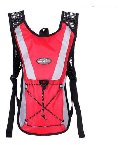 Mochila de ciclismo sin bolsa de agua, diseño de tela lisa de color rojo