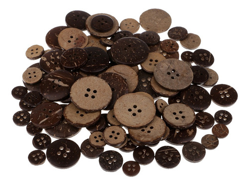 100 Unids Botones Llamativos Concha De Coco Hecho De Madera