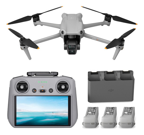 Mini Drone Dji Air 3 Fly More Combo, câmera dupla, 3 baterias, cor cinza
