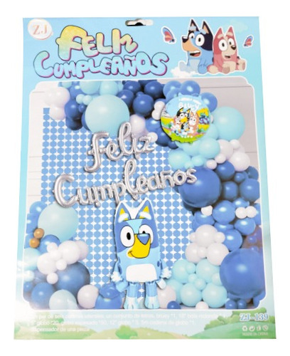 Set De Decoracion Fiesta Infantil Globos Bluey Y Bingo