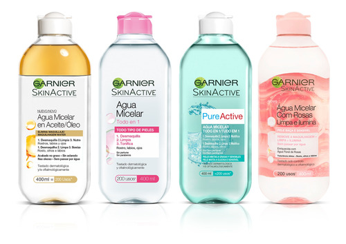 Combo Aguas Micelares Garnier Skin Active 4u