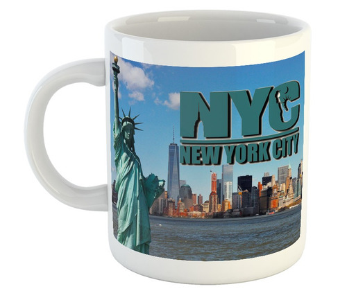 Taza De Ceramica Ny New York Ciudades Mundo Libertad Us M2