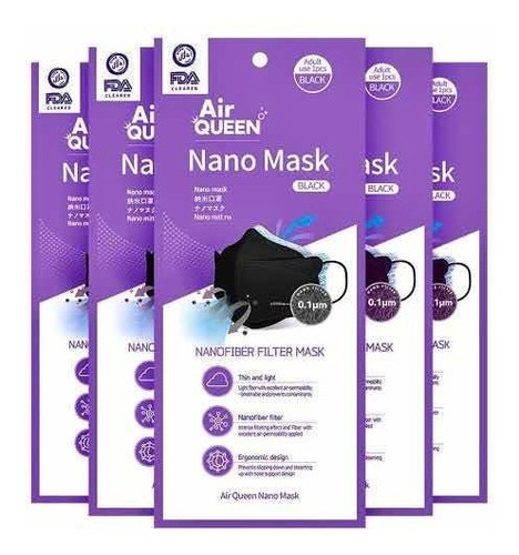 Cubrebocas Fda Ce Coreano Airqueen Nano Reutilizable (6pz)