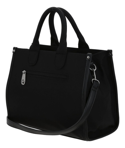 Bolso Tipo Satchel Barbie Gorétt Con Colgante Gia P25 Negro Floreado Níquel Negro