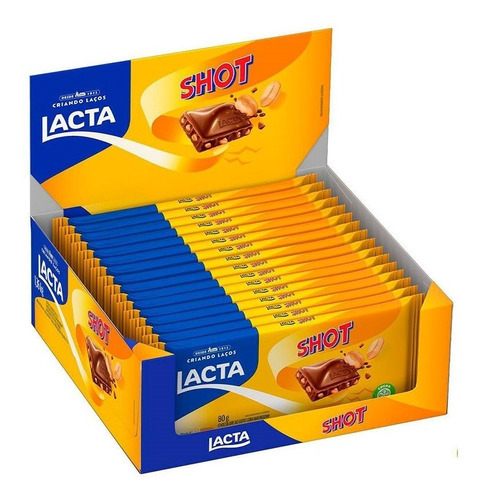 Chocolate Lacta Shot 80g Embalagem Com 17 Unidades