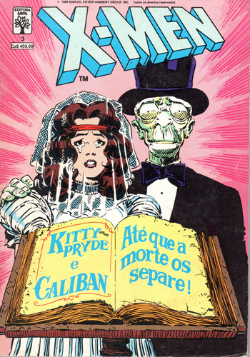 X-men N° 03 - Kitty Pryde E Caliban Até Que A Morte Os Separe! - 68 Páginas Em Português - Editora Abril - Formato 13,5 X 19 - Capa Mole - 1989 - Bonellihq 3 Cx01 Fev24