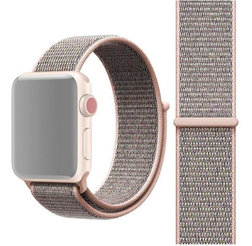 Correa Para Apple Watch 42 Y 44mm, Con Velcro. Rosado