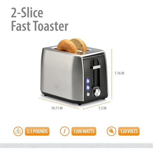 Tostadora Rápida De 2 Rebanadas Toastmaster