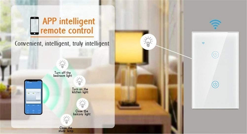 Imagen 4 de 8 de Apagador Inteligente Wifi Touch Doble 2 Botones Interruptor