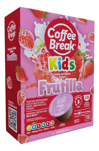 Capsulas Dolce Gusto Coffee Break Kids Frutilla Estuches X10