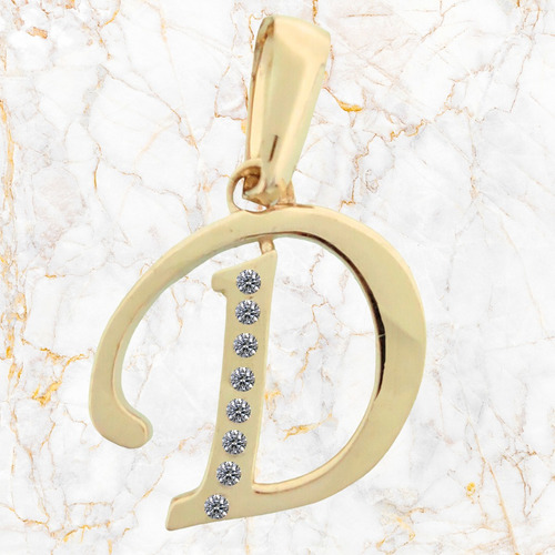 Dije Inicial Letra D Oro 14k Tamaño 2cm