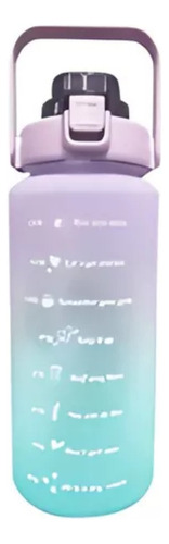 Termo Botella De Agua Motivacional Con Pitillo 2 Litros Color Morado