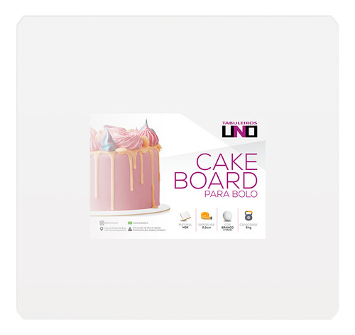 Cake Board Quadrado Para Bolo Confeitaria Mdf 3mm 15x15 Cm Cor Branco