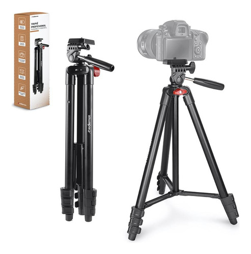 Tripode Para Camara Profesional 360° Portatil 135cm Redlemon Color Negro