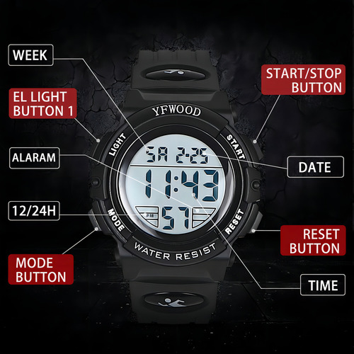 Reloj pulsera Yfwood Black
