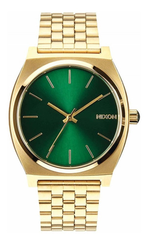 Reloj Dorado Y Verde Time Teller De Nixon