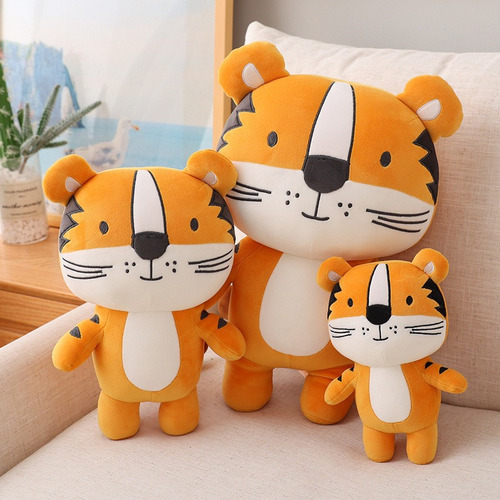 Almohada De Felpa Súper Suave De Tigre De Dibujos Animados D