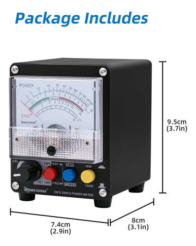Surecom Sw-32uv So239 125-525 Mhz Roe Watimetro 100 Watts