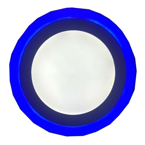 Spot Panel Led Embutir Redondo Blanco Con Borde Azul 18w + 6w Oferta 