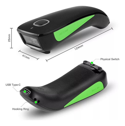 Lector Código Barras Dni Inalámbrico 1d Pc Celular Netum