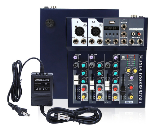Mesa De Mezclas Mixer Professional Sound De 4 Canales Para