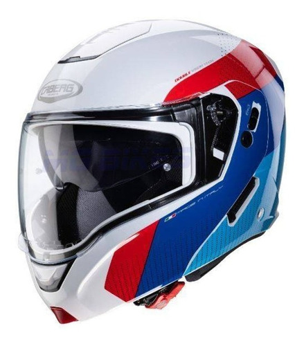 Casco Caberg Horus Rebatible Blanco Rojo Pinlock Mg Bikes